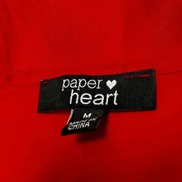 Paper Heart Red Satin Midi Slip Dress Party SZ M - Picture 4 of 9